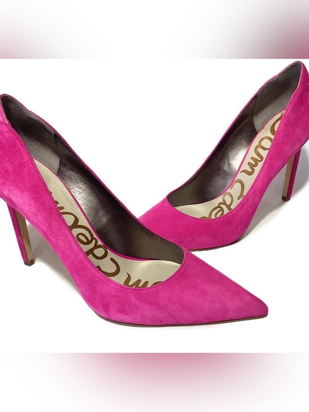 Sam Edelman Hot Pink Suede Pointed Toe Heels
